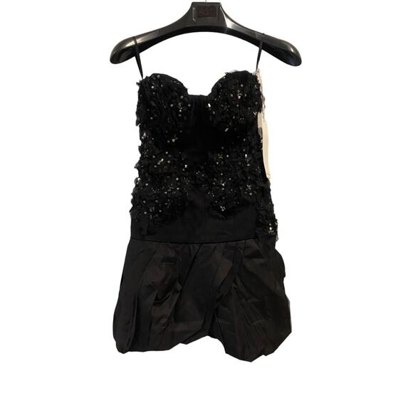 Camilla and Marc Olive Size 4 Runway Frock Lace Applique Bustier Black Dress New - Picture 3 of 11